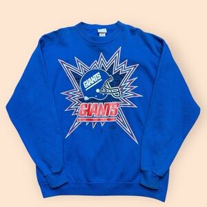 Vintage New York Giants 1990s Crewneck Sweatshirt Explosion Men’s XL Blue 90s